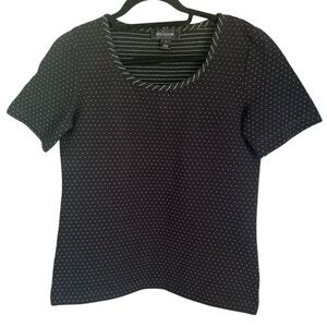 St. John Black and White Striped Top